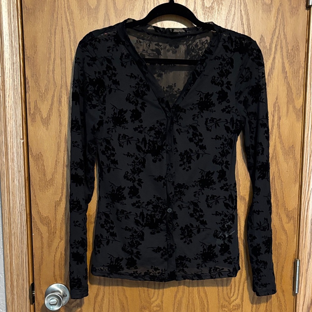 Elegant Black Floral Blouse